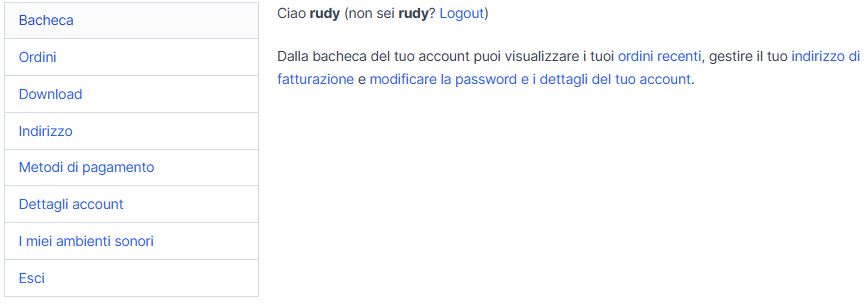 Bacheca personale cliente C.M. Sound Business Music