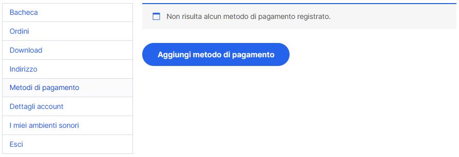 Metodo di pagamento del cliente C.M. Sound Business Music